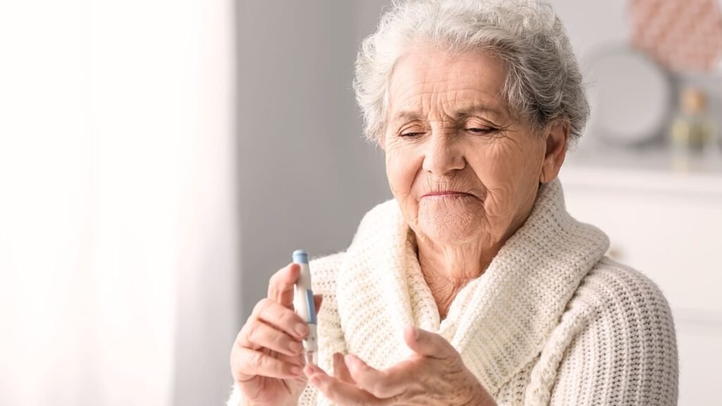 Educational image showing the relationship between diabetes and eye health, focusing on prevention and management techniques